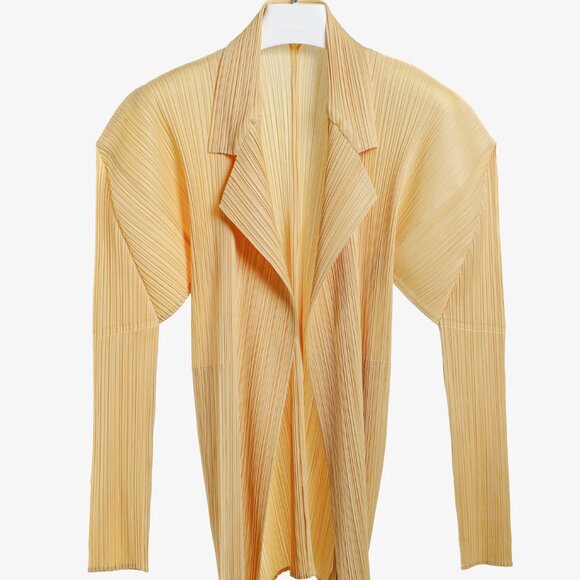 Issey Miyake Pleats Please Yellow Gold Blazer